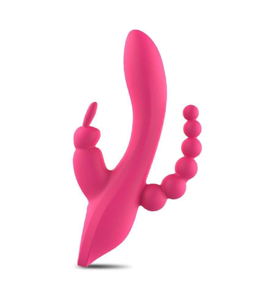 3-in-1 7 Vibrating Modes Rabbit G-Spot Stimulator Anal Dildo Vibrator-BestGSpot
