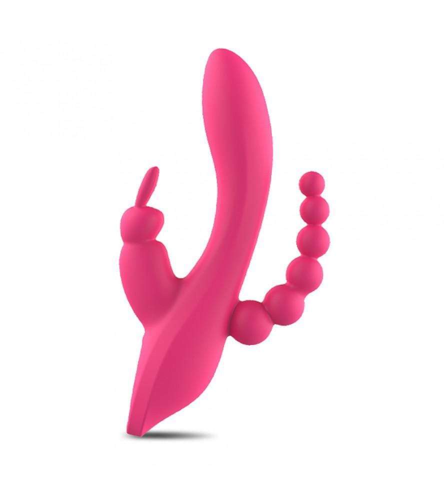 3-in-1 7 Vibrating Modes Rabbit G-Spot Stimulator Anal Dildo Vibrator-BestGSpot