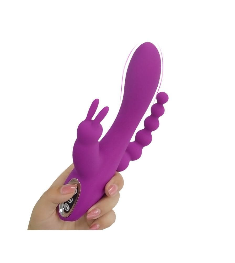 3-in-1 7 Vibrating Modes Rabbit G-Spot Stimulator Anal Dildo Vibrator-BestGSpot