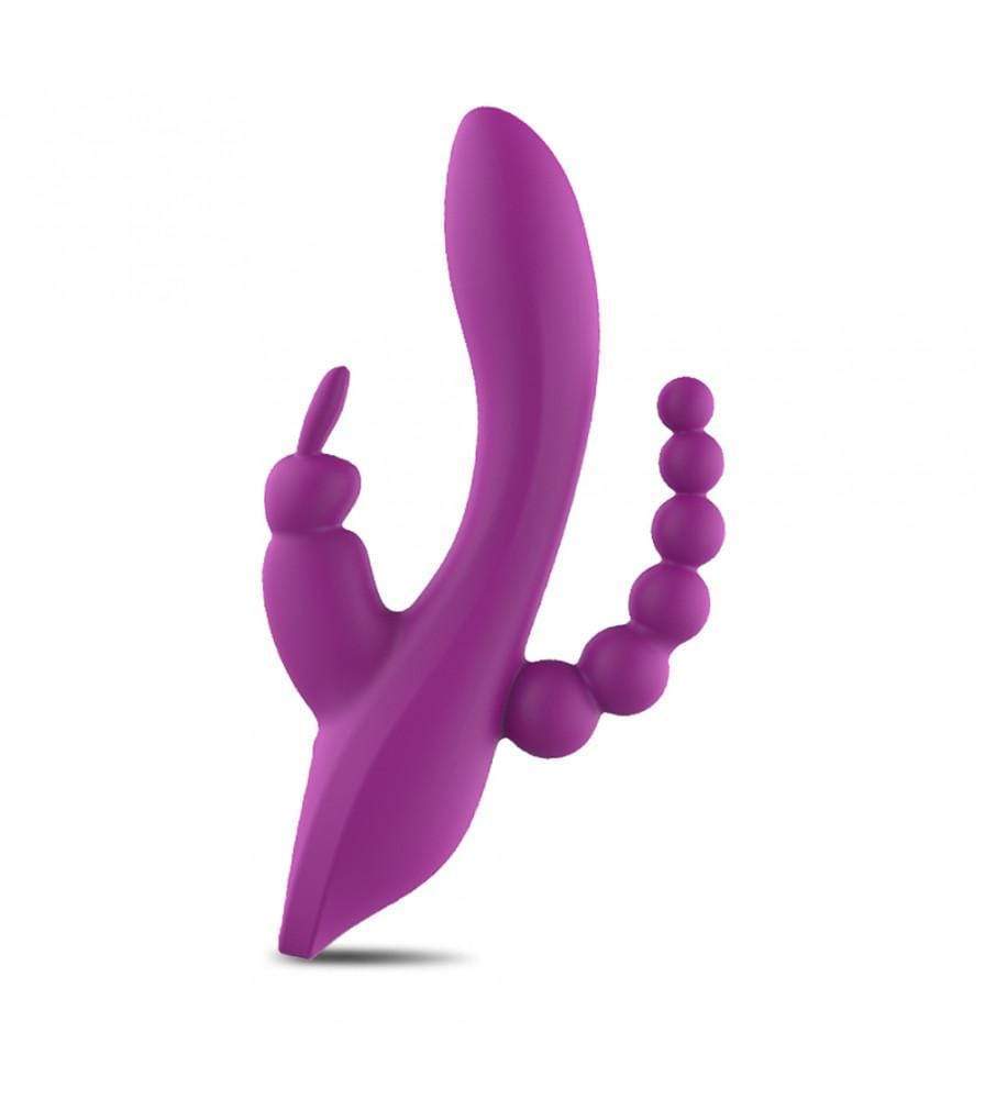 3-in-1 7 Vibrating Modes Rabbit G-Spot Stimulator Anal Dildo Vibrator-BestGSpot