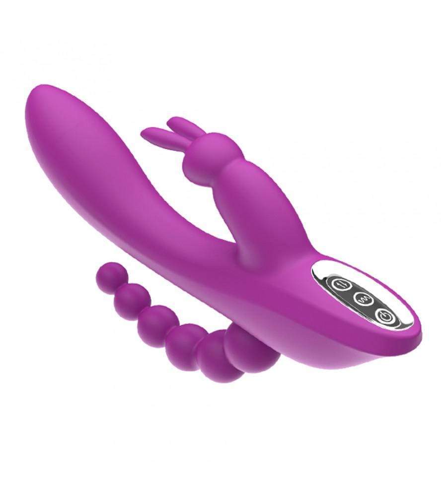 3-in-1 7 Vibrating Modes Rabbit G-Spot Stimulator Anal Dildo Vibrator-BestGSpot