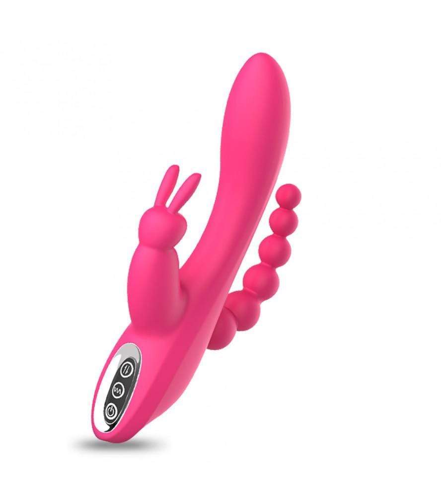 3-in-1 7 Vibrating Modes Rabbit G-Spot Stimulator Anal Dildo Vibrator-BestGSpot