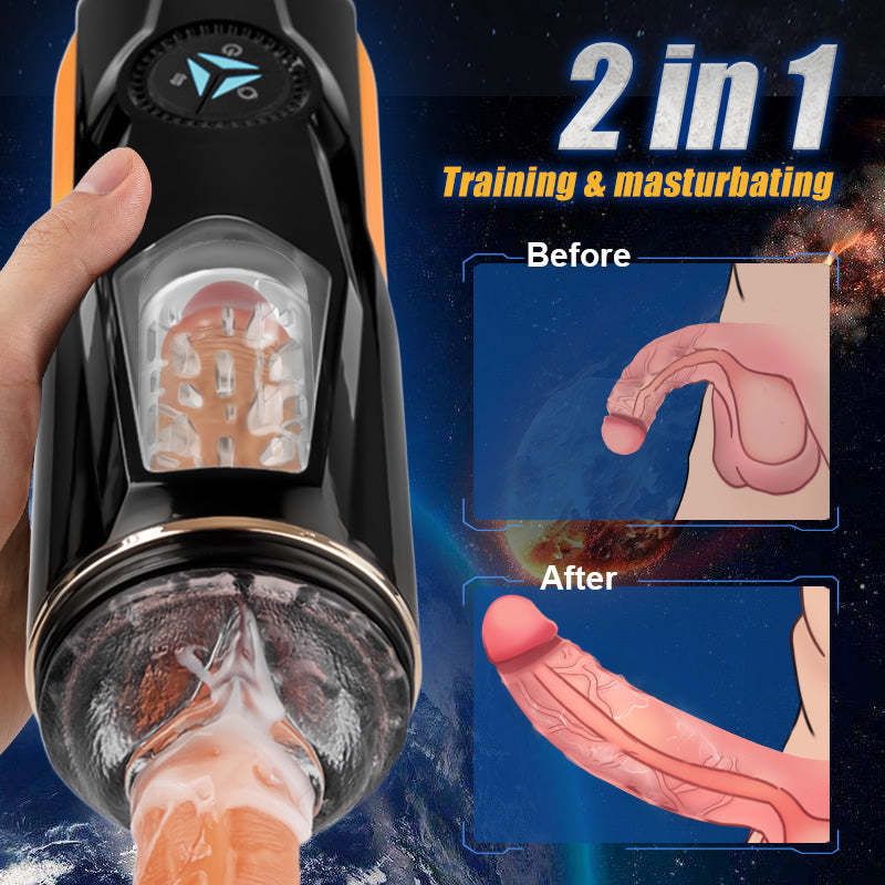 Donald Vulva Mouth Visible Window 5 Thrusting Rotating 2-in-1 Automatic Masturbation Cup-BestGSpot