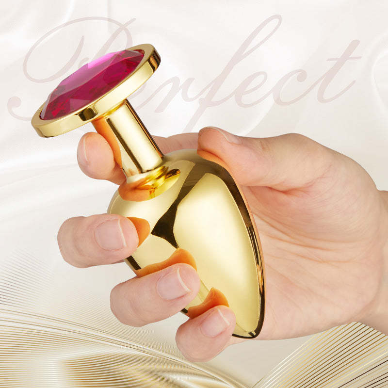 BestGspot 3-Pieces Gold Jewelled Aluminium Butt Plug-BestGSpot