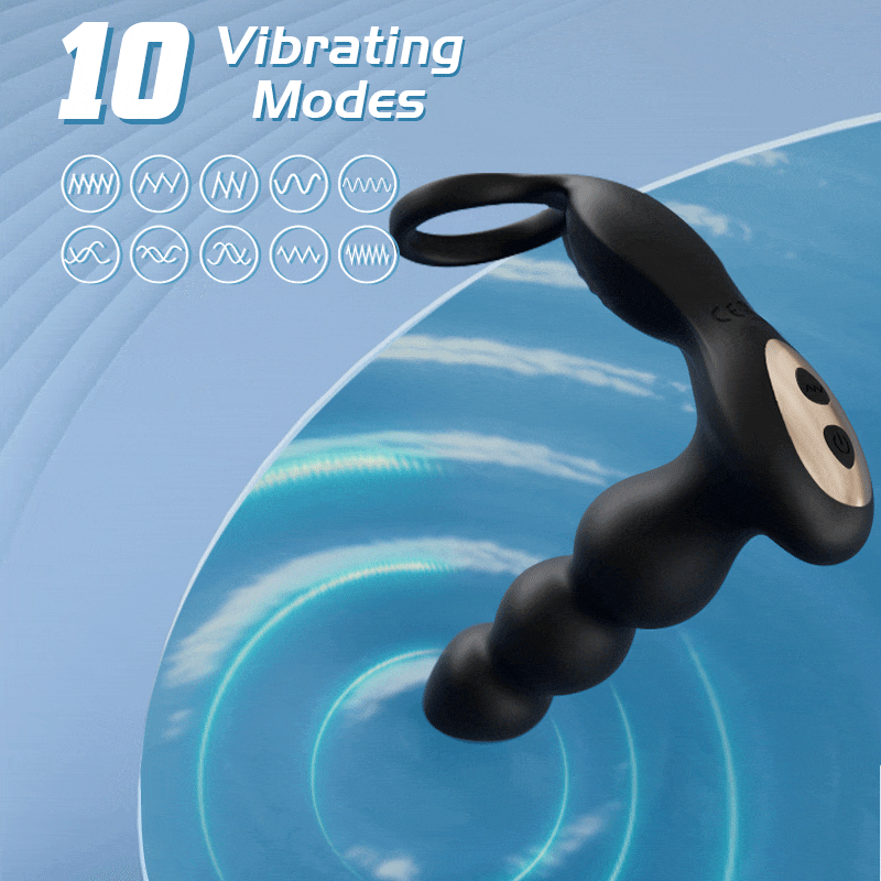 Torne 3 Beads Prostate Massager - 10 Vibrating Butt Plug with Cock Ring-BestGSpot