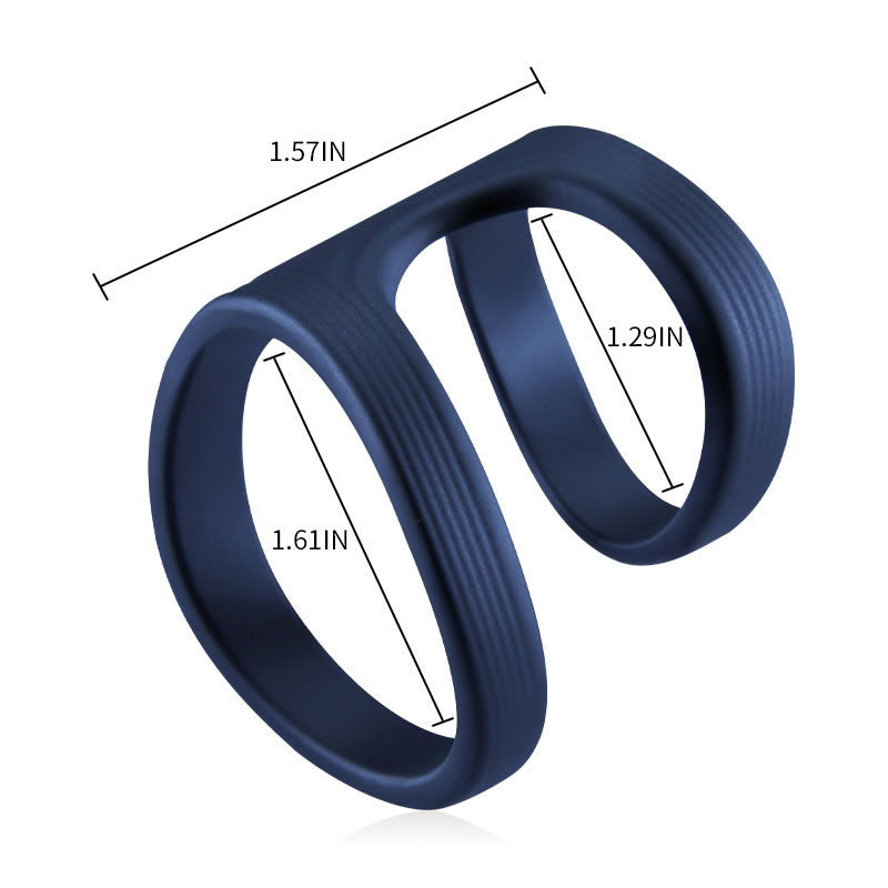 The Perfect Blend of Pleasure and Comfort Dual Rings Indigo Blue Penis Ring Male Enhancement-BestGSpot