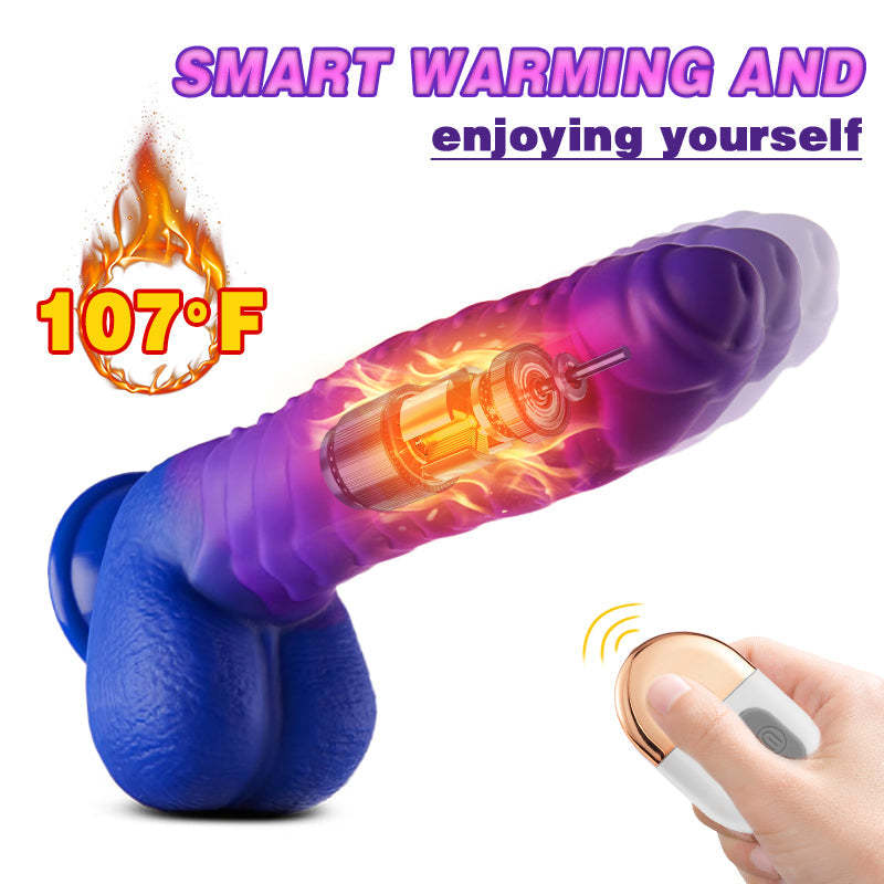 Absalom Caterpillar 9-inch Color Changing Intelligent Heating 3 Thrusting 5 Vibrating Dildo-BestGSpot