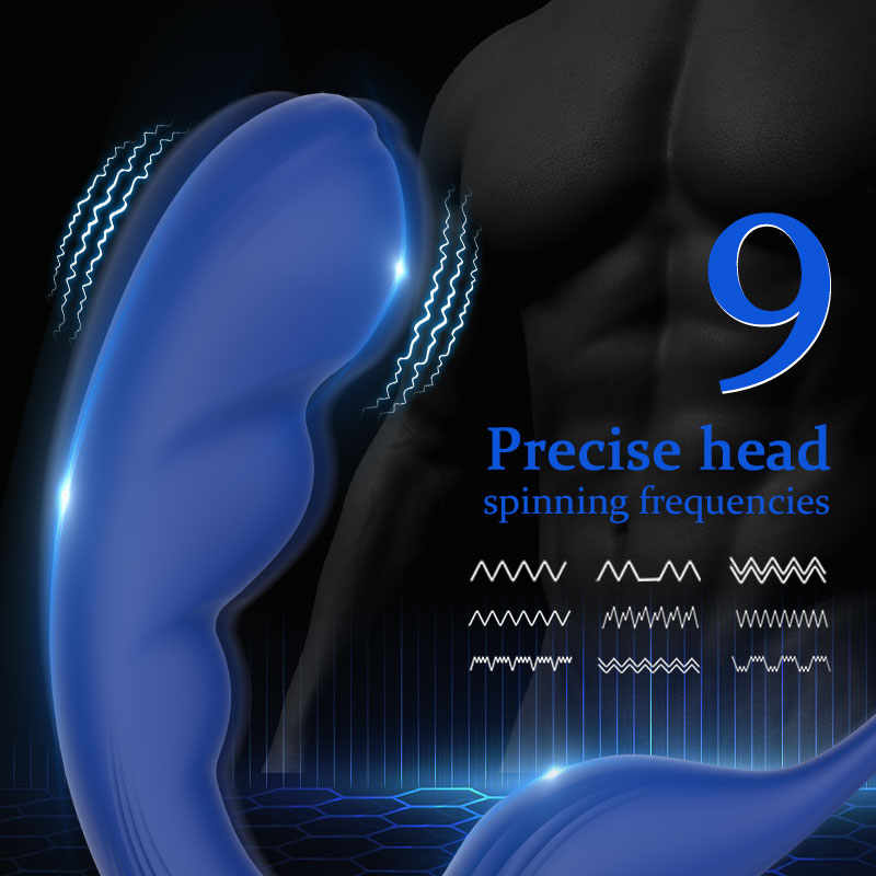 Blue Wing Head Spinning Bead Vibrating Prostate Massager-BestGSpot