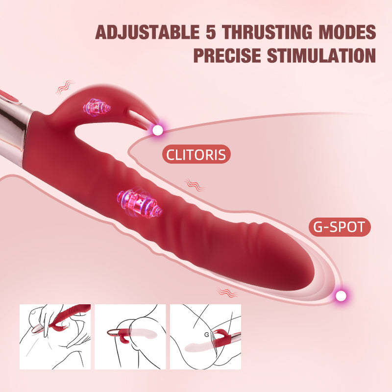 BestGspot G-Spot Retractable Burgundy Heated Vibrator-BestGSpot