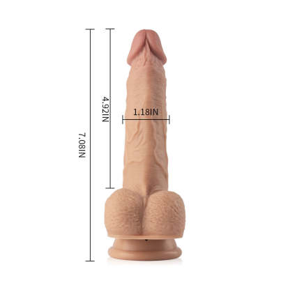 7.7-Inch Speed Telescoping 10-Frequency Vibration Heat Remote Control Dildo-BestGSpot