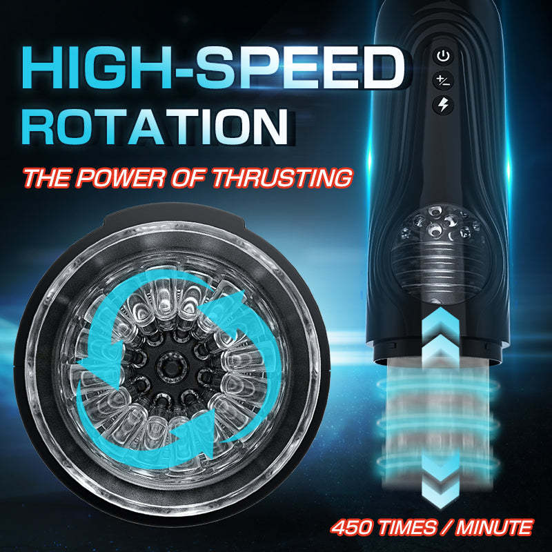 7 Thrusting, 7 Vibrating Hands-Free Masturbation Cup with Suction Base-BestGSpot