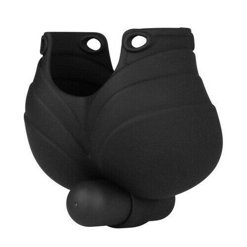 Soft Silicone 10-Speeds Vibration Scrotum Cap Cock Ring-BestGSpot