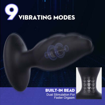 Plume Large Size 9 Vibration Anal Vibrator Butt Plug-BestGSpot
