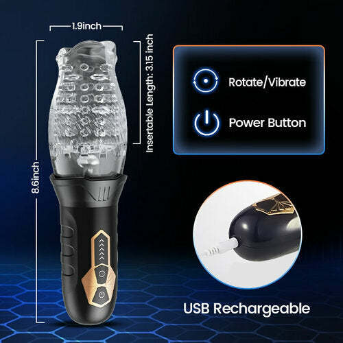 Tornado Handheld 5 Rotating 10 Vibrating Masturbation Cup-BestGSpot