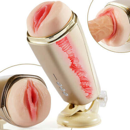 Razor Vibrating Masturbator Cup with Realistic Textured Moaning Pocket Vagina Pussy-BestGSpot