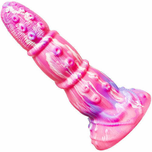 Leo 8-Inch Monster Silicone Rainbow Dildo with Suction Cup-BestGSpot