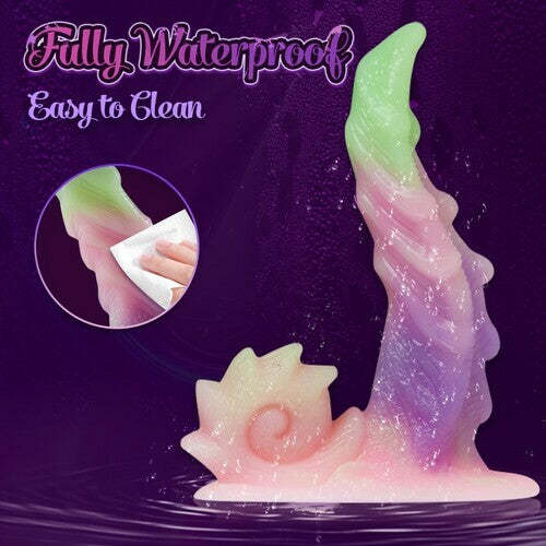 Experience Vibrant Pleasure with the Zane 7.48-Inch Bendy Snail Silicone Rainbow Dildo-BestGSpot