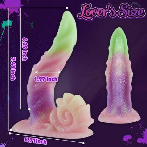 Experience Vibrant Pleasure with the Zane 7.48-Inch Bendy Snail Silicone Rainbow Dildo-BestGSpot