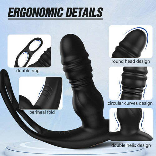 BestGSpot 7-Thrusting 7-Vibration Dual Cock Ring Prostate Vibrator-BestGSpot