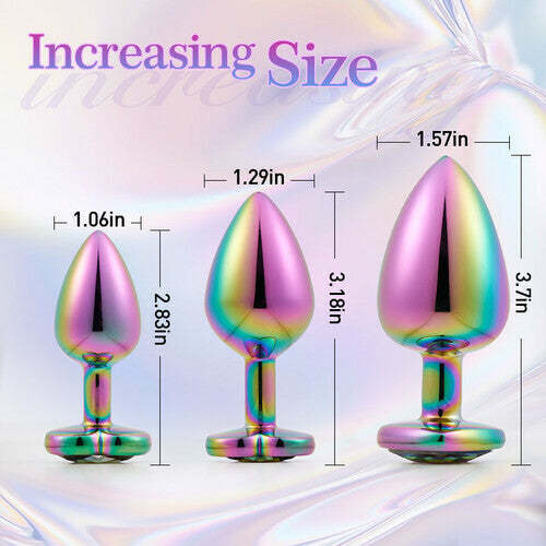 Sparkling Pleasure: Felton Laser Color Diamond Anal Plug Set-BestGSpot