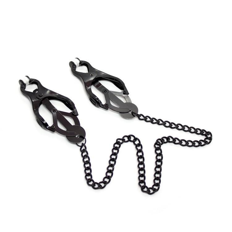Extreme Pinch Chained Metal Clover Nipple Clamps - INTENSE Nipple Play-BestGSpot