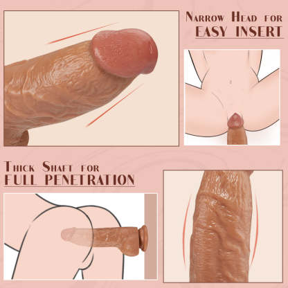 Francis Thick Shaft Small Glans Silicone Lifelike Dildo - 7.67 inch-BestGSpot