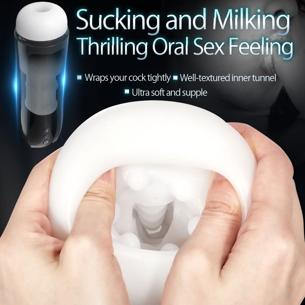 7" Auto-Thrusting Dashing Button Real-Feel Stroker Masturbation Cup-BestGSpot