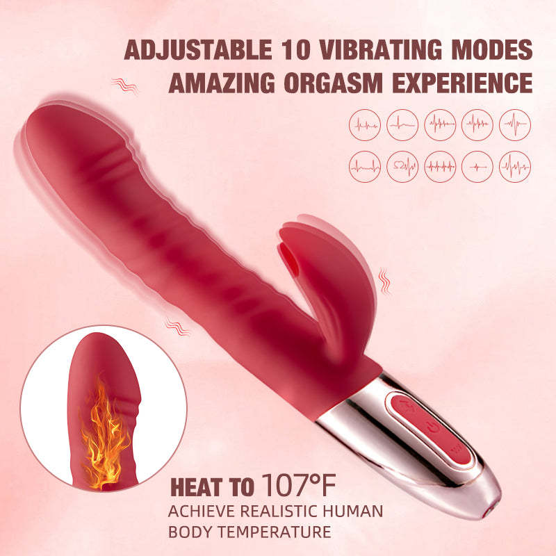 BestGspot G-Spot Retractable Burgundy Heated Vibrator-BestGSpot