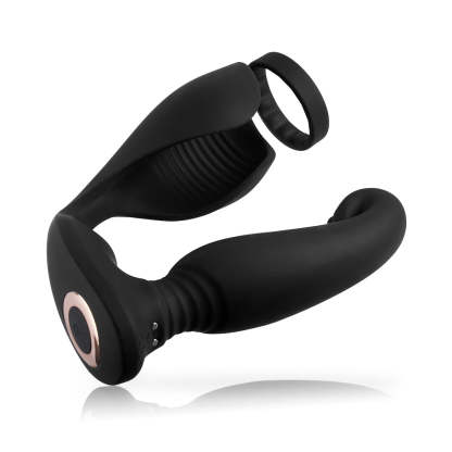 S-HANDE Versatile Vibrating Remote Control Cock Ring Butt Plug Prostate Massager-BestGSpot
