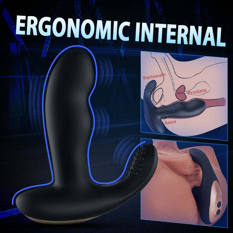 Black Panther 8-Frequency Vibrating Bead Rotating Prostate Massager-BestGSpot