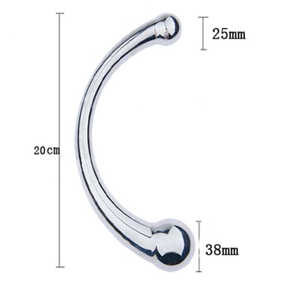 Double Head Curve Shape Stainless Steel G-Spot Prostate Massager-BestGSpot