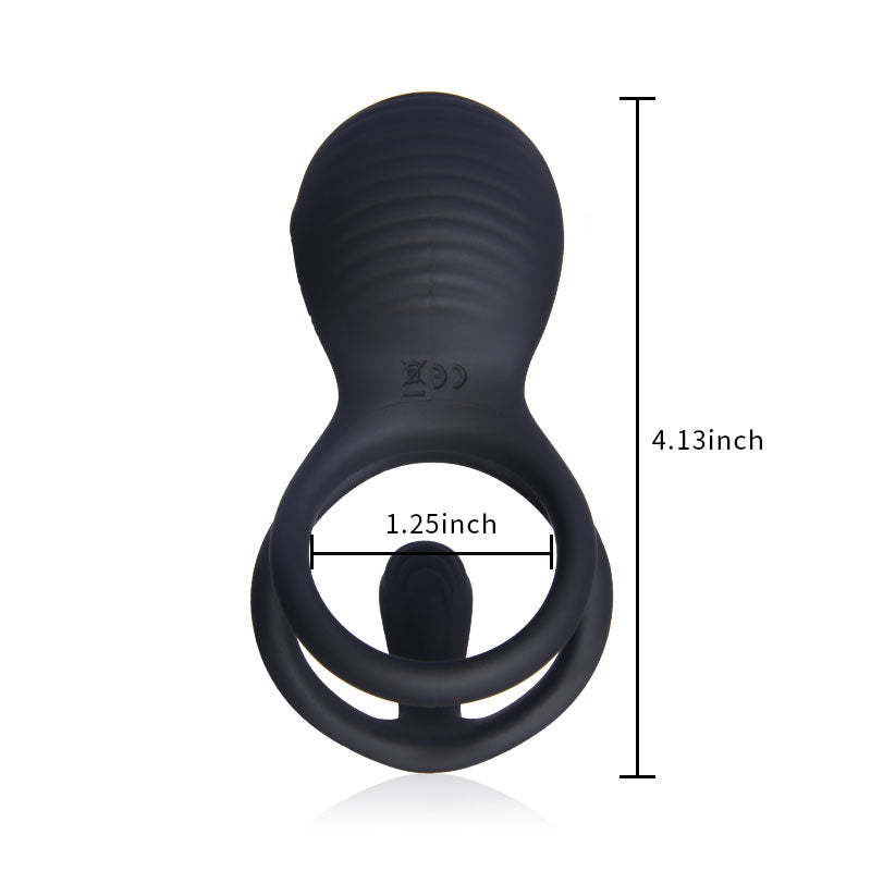 Hot Vibration Stimulating Remote Control Double Cock Ring for Couple Play-BestGSpot