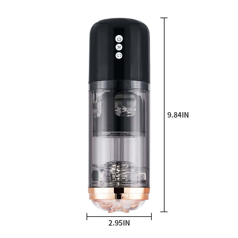 Transfo 5 Spinning Masturbation Cup - 10 Vibrations, Sectional Sleeves-BestGSpot