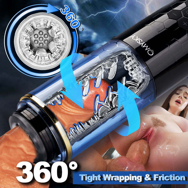 Lightning 10 Thrusting Spinning Suction Technical Sense Male Masturbation Cups-BestGSpot