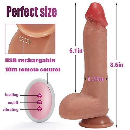 8.6-Inch Realistic Wiggling Dildo with 9-Frequency Vibration and Remote Control-BestGSpot