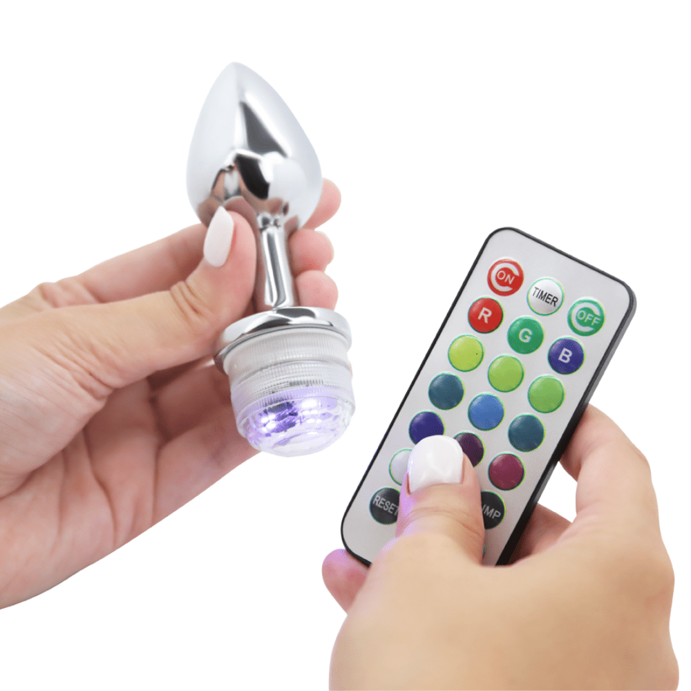 Light-Up Metal Anal Plug with Remote-BestGSpot