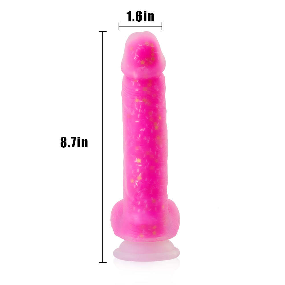 Pink Glitter Remote Control Vibrating Dildo - Sparkle and Pleasure Combined-BestGSpot