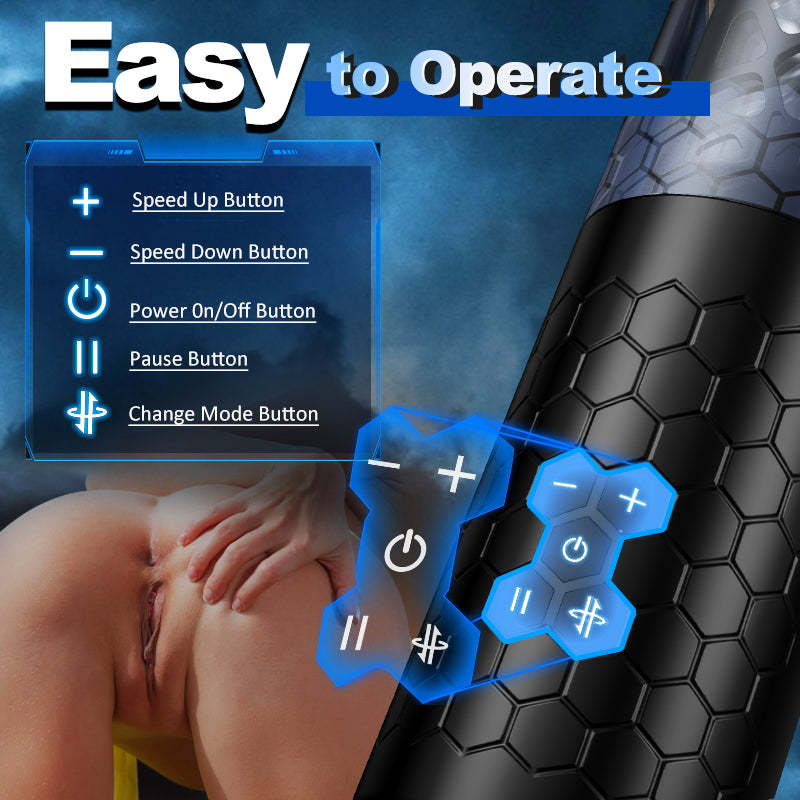 Lightning 10 Thrusting Spinning Suction Technical Sense Male Masturbation Cups-BestGSpot