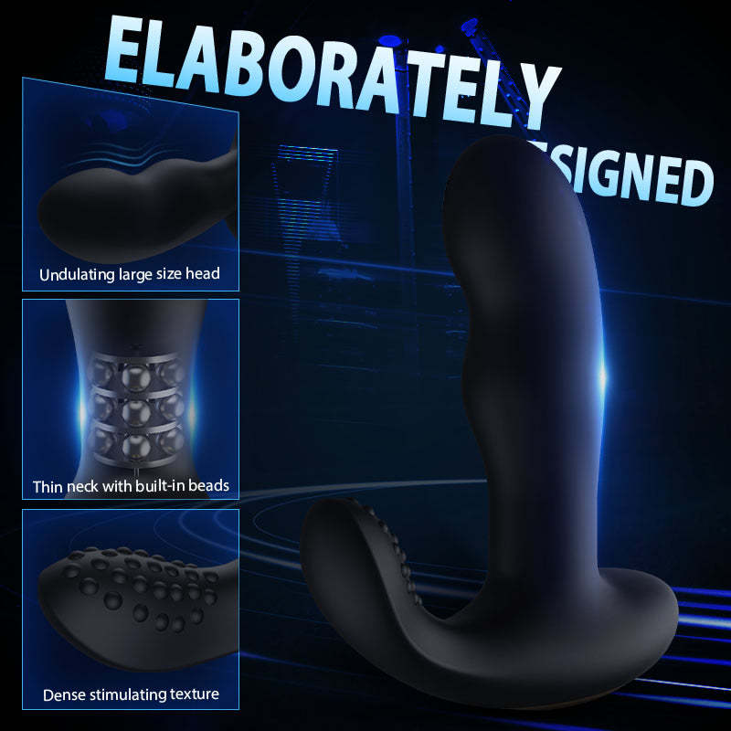 Black Panther 8-Frequency Vibrating Bead Rotating Prostate Massager-BestGSpot