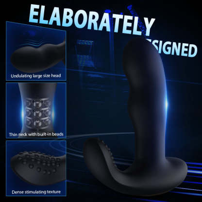 Black Panther 8-Frequency Vibrating Bead Rotating Prostate Massager-BestGSpot