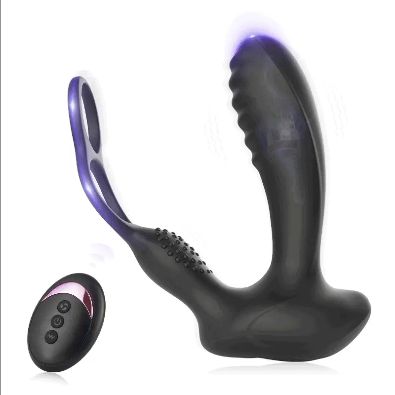 Pleasure Galore: 10 Vibrations, Heating Function Versatile Anal Plug with Dual Cock Ring-BestGSpot