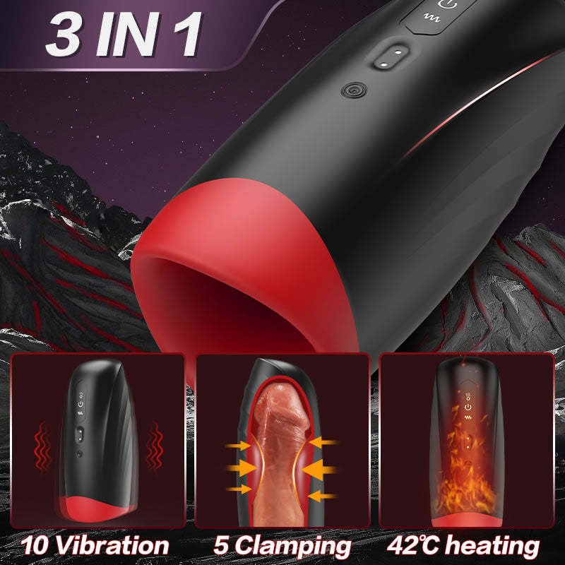 Liam 3-in-1 Clamping Vibrating Heating Powerful Masturbator-BestGSpot