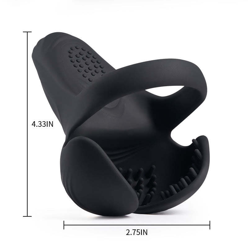 Sensation Bliss: 10-Pattern Vibrations Balls Dense Tickler Penis Ring!-BestGSpot