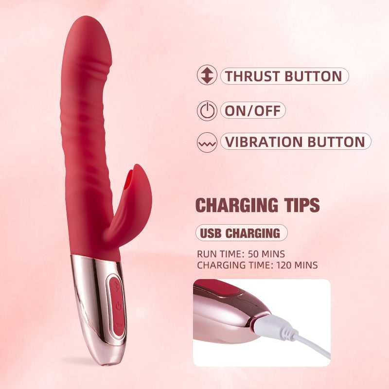 BestGspot G-Spot Retractable Burgundy Heated Vibrator-BestGSpot