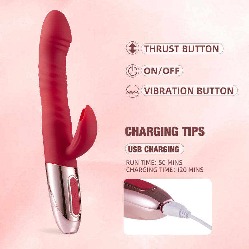 BestGspot G-Spot Retractable Burgundy Heated Vibrator-BestGSpot