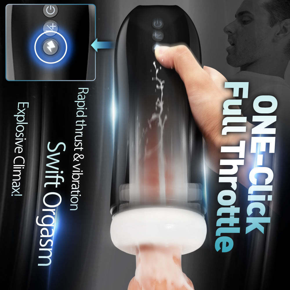 7" Auto-Thrusting Dashing Button Real-Feel Stroker Masturbation Cup-BestGSpot