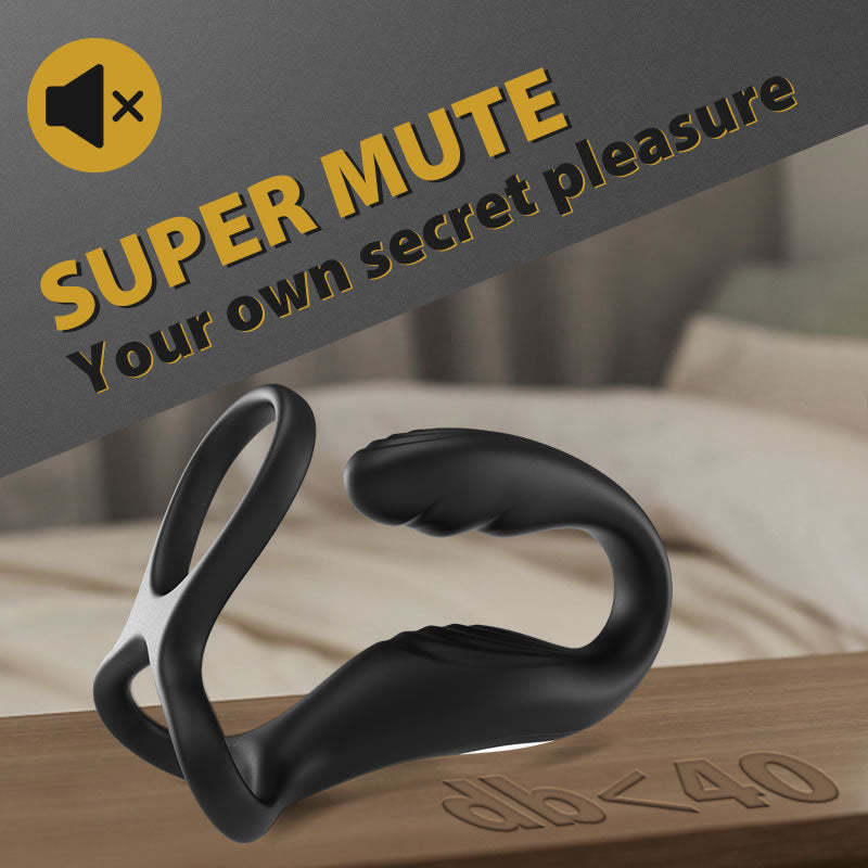 Reyer Wearable Prostate Massager with 10 Quiet Vibrations and Dual Cock Ring-BestGSpot