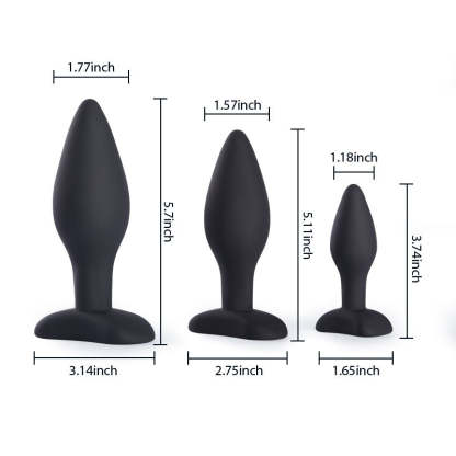 Pleasure Anal Training Silicone Classic Butt Plugs Set - 3 Pieces-BestGSpot