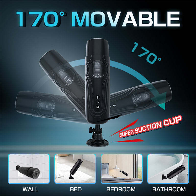 7 Thrusting, 7 Vibrating Hands-Free Masturbation Cup with Suction Base-BestGSpot