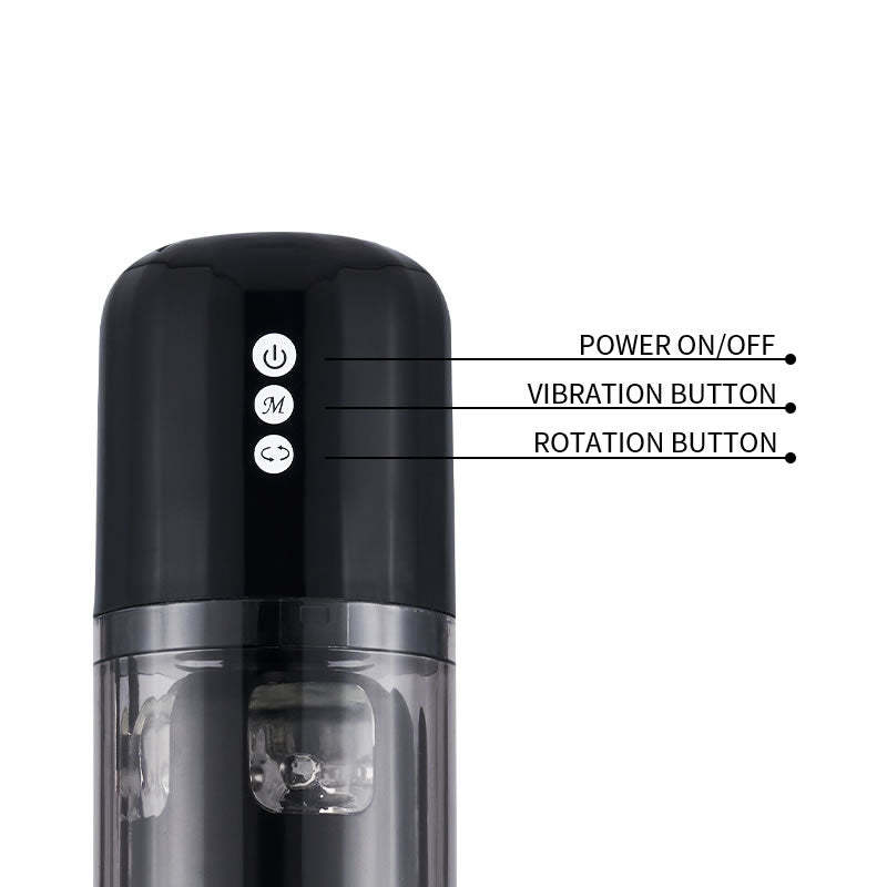 Transfo 5 Spinning Masturbation Cup - 10 Vibrations, Sectional Sleeves-BestGSpot